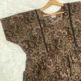 Frock Feeding Nighty, Free Size, Ankle Length, Tie-Up, Puff Sleeve Sleepwear in Softest Cotton Fabric (Bra Size 34"-38" | 50”-52″ length)